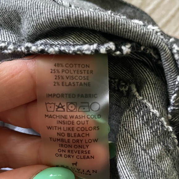 Peruvian Connections charcoal tweed moto pants size 6 - Picture 8 of 8